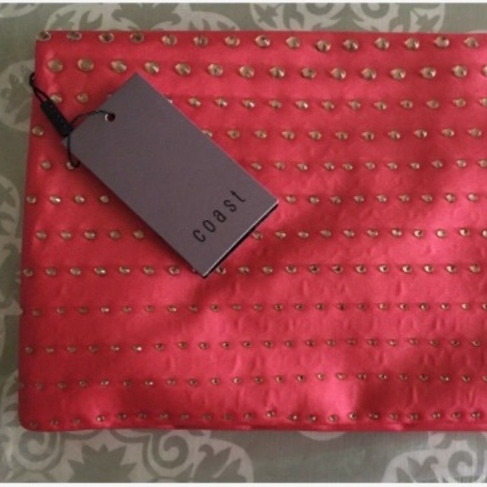 COAST UK Joplin Evening Clutch (Coral) NEW